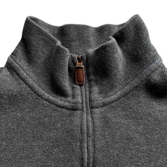 Polo Ralph Lauren Men’s Gray Quarter Zip Sweater Heather Knit Pullover Red Pony - Picture 5 of 11